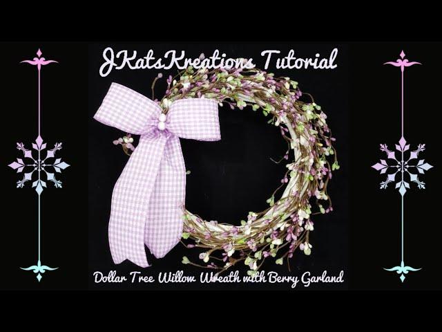 Dollar Tree Willow Wreath with Garland Tutorial/Easy DIY Spring Wreath
