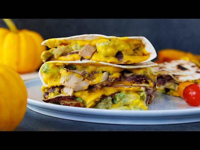 Pumpkin Cheese Quesadilla | EASY VEGAN RECIPE