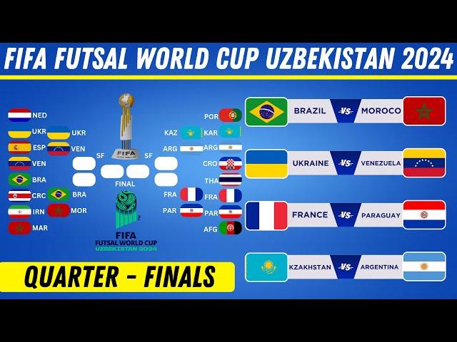 FIFA FUTSAL WORLD CUP 2024 Quarter Finals | France vs Paraguay | Kazakhstan vs Argentina |