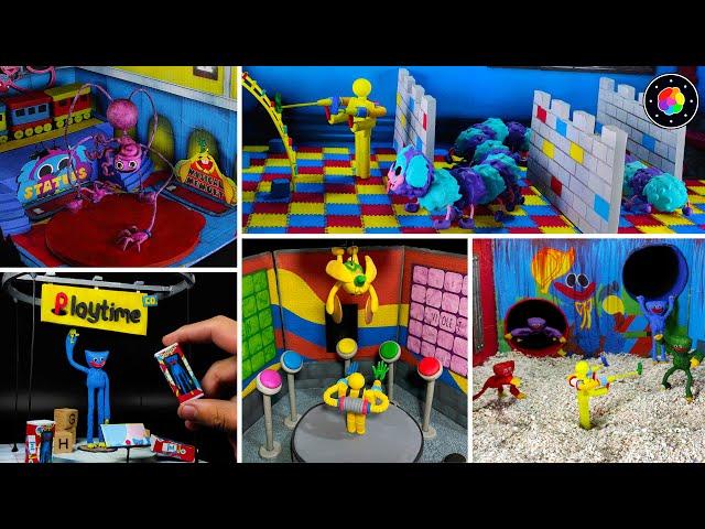 Construyendo TODO POPPY PLAYTIME con DIORAMAS (Mommy, Huggy, Bunzo, PJ y Mini Huggies) | PlastiVerse