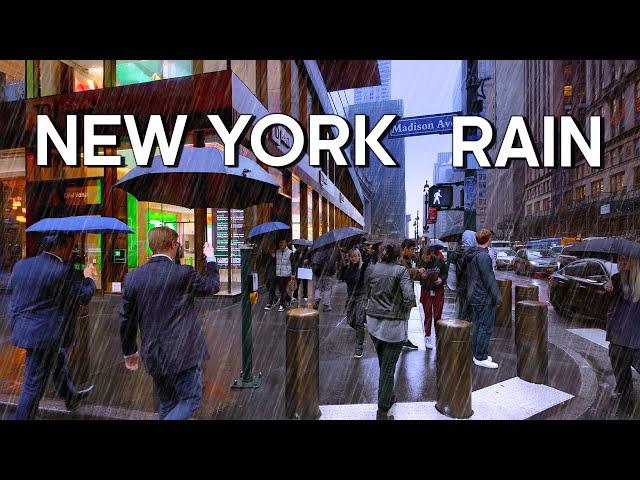 NEW YORK Thanksgiving Vibes  Christmas Walking Tour 4K, Rain Walk in Manhattan