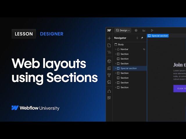 Create 3D perspective & organize content using Sections — Webflow tutorial