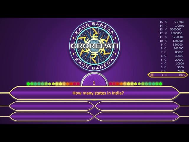 Create a Real KBC Game Show in PowerPoint! | Interactive 15 Question Quiz with Sound & Animation