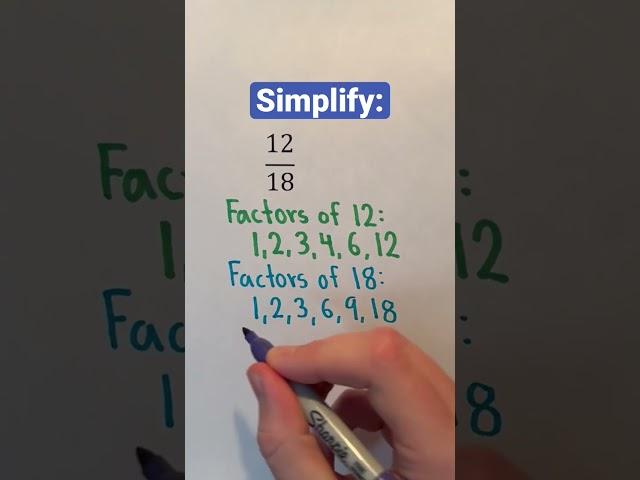 How to Simplify Fractions #Shorts #fractions #math