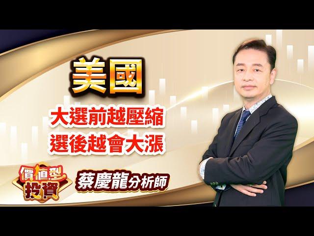 中視【價值型投資】20241104#蔡慶龍：美國 大選前越壓縮 選後越會大漲 #中視 #中視新聞 #蔡慶龍 #價值型投資 #摩爾證券投顧