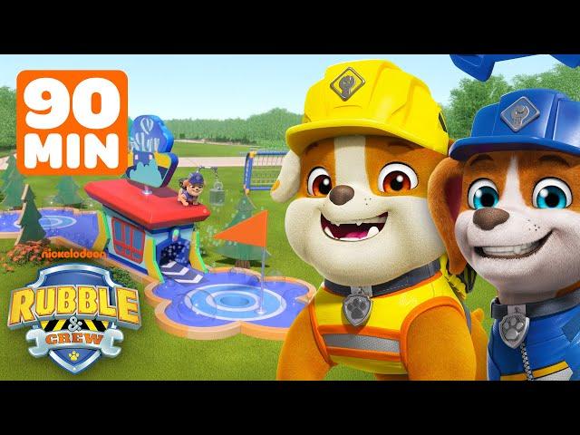 Rubble Builds a Mini Golf Course & MORE City Parks! | 90 Minute Compilation | Rubble & Crew