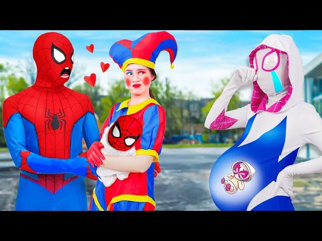 Superhero Story: Chief Soyay Turns Into FAKE Pomni to Trick Spider Man Abandon Fake Pregnancy Spider