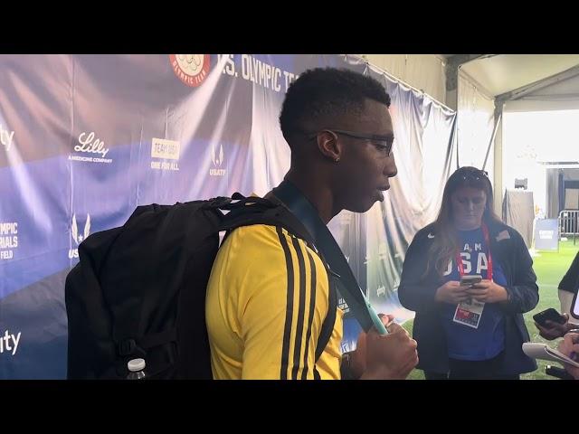 Erriyon Knighton Addresses The Media After Qualifying for Paris Olympics 200m At U.S. Trials