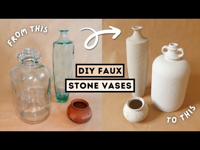 DIY FAUX STONE VASES Using Baking Soda, Coffee & Dirt *thrift flip*