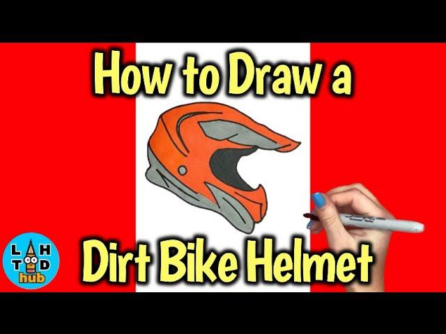 How to Draw a Dirt Bike Helmet Easy