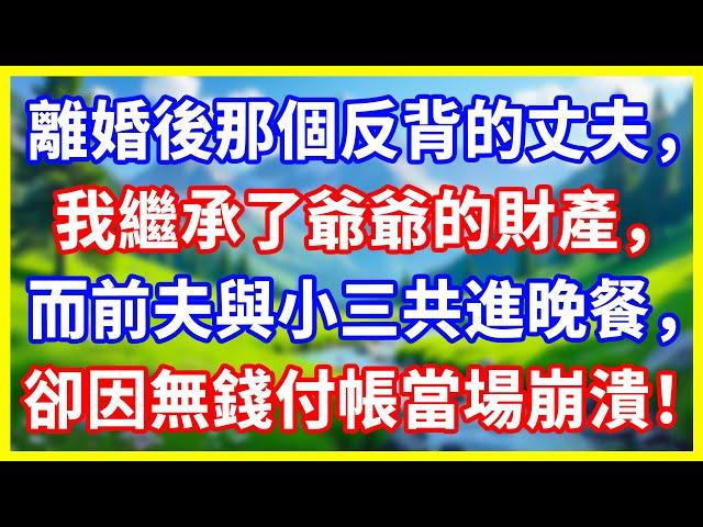 離婚後那個反背的丈夫，我繼承了爺爺的財產，而前夫與小三共進晚餐，卻因無錢付帳當場崩潰！#情感故事 #生活經驗 #感人故事 #老年生活 #故事 #深夜讀書 #人生故事