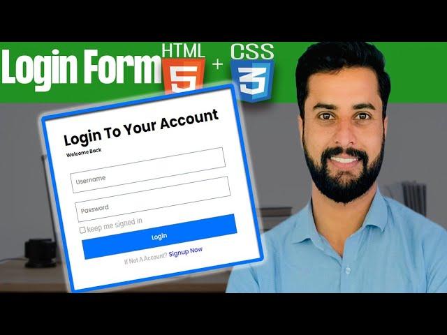 login form in html and css | login form in html Hindi Urdu