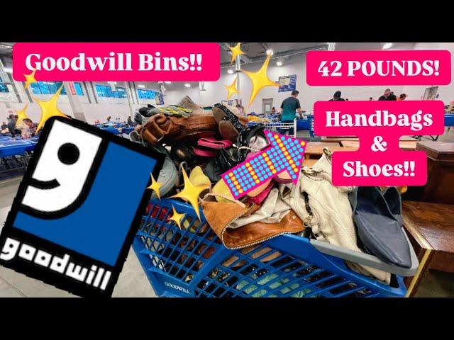 Let’s Go To GOODWILL BINS!! 42 Pounds of Shoes & Handbags!  Thrift With Me!! ++HAUL