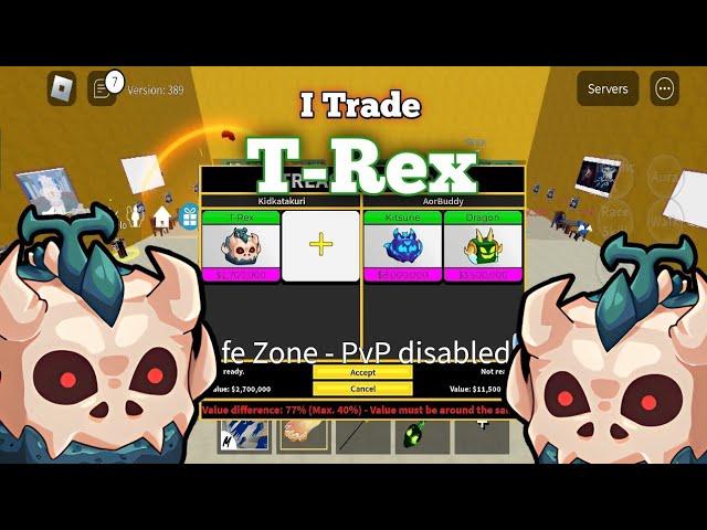 Trading T-Rex For 24 hours to get Kitsune fruit in Bloxfruit..(you can't miss this)