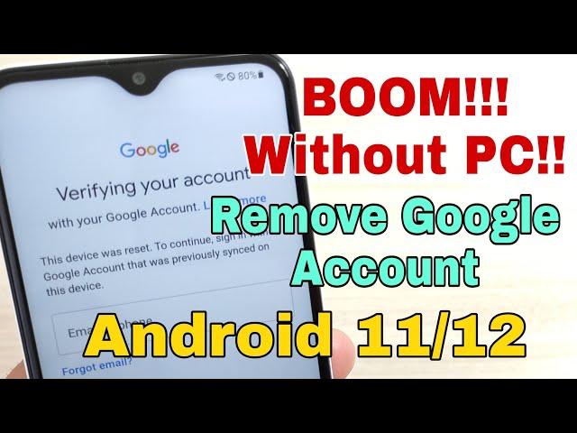 BOOM! Without PC!!! Android 11, 12!!! All Samsung Phones, Remove Google Account, Bypass FRP.