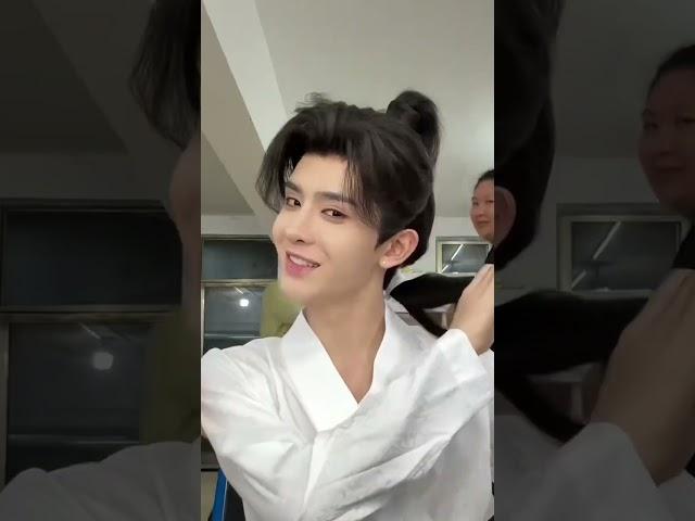 finally... our #jamessu baby is back...looking so cute in chinese traditional dress 