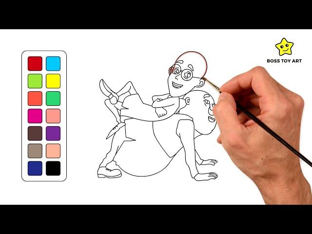 How to Draw Motu Patlu Easy Cartoon | Motu Patlu Drawing and Coloring | Line Drawing | Easy Drawing