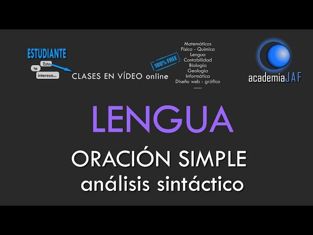 ORACIÓN SIMPLE. Análisis sintáctico en 10 pasos - Lengua española sintaxis - academia JAF