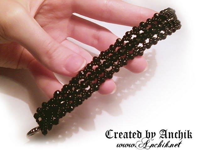 Tutorial: easy beaded bracelet / Как сделать браслет из бисера (косичка "рыбий скелет")