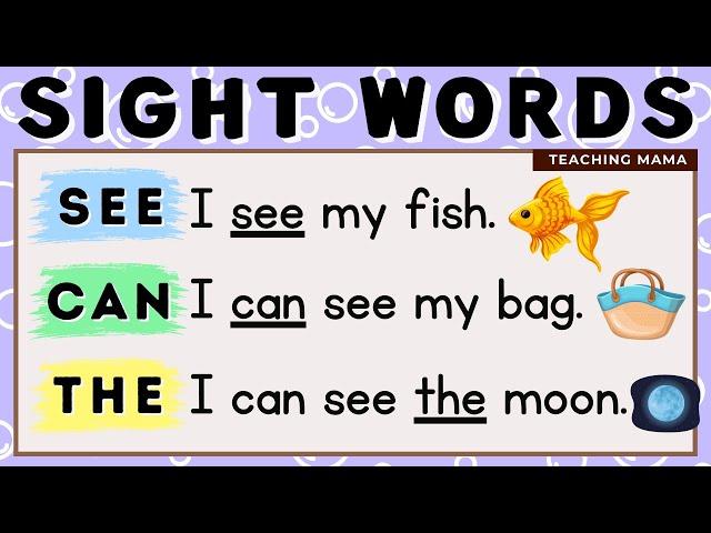 LET'S READ! | SIGHT WORDS SENTENCES | SEE, CAN, THE | PRACTICE READING ENGLISH | TEACHING MAMA