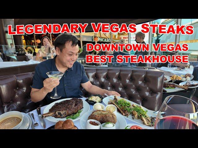 Legendary Steakhouse in Downtown Las Vegas!  Classic Steak Feast at the Iconic Oscar's Steakhouse