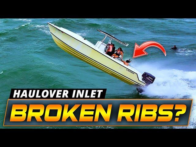 CAPTAIN IGNORES 8 FT WAVES AND INJURES PASSENGER AT HAULOVER INLET !! | WAVY BOATS