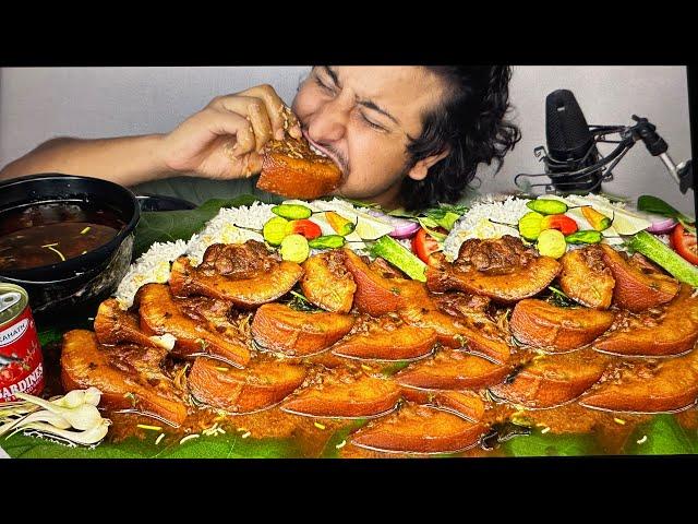 PORK MEAT CUTTING,RECIPE & MUKBANG : VERY SPICY PORK MEAT FRY CURRY WITH BASMTI RICE | 4 KING CHILLI