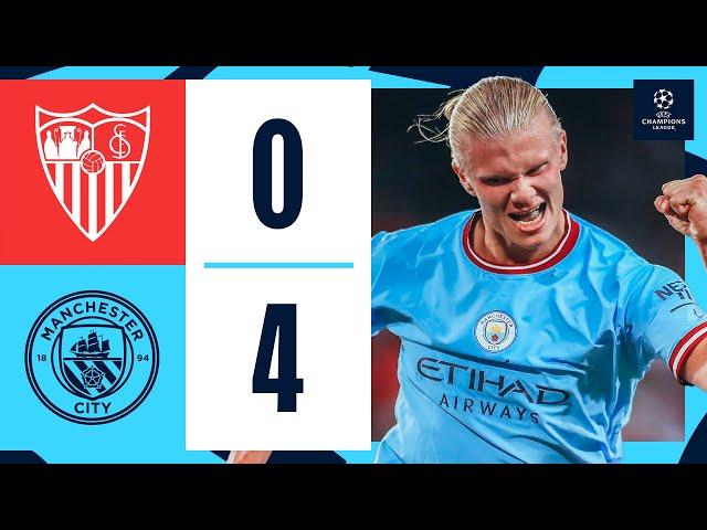 HIGHLIGHTS Haaland AGAIN! Sevilla 0-4 Man City | Haaland (2), Foden & Dias Goals | Champions League