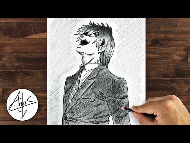 How To Draw Light Yagami Laughing Full Body | Anime Drawing Tutorial step by step