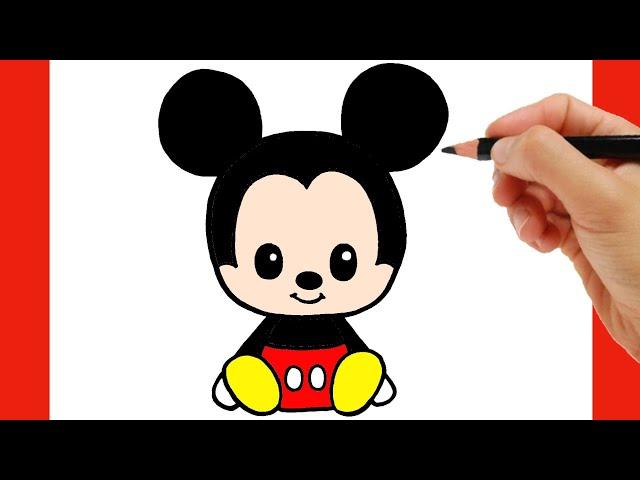 HOW TO DRAW A CUTE MICKEY MOUSE