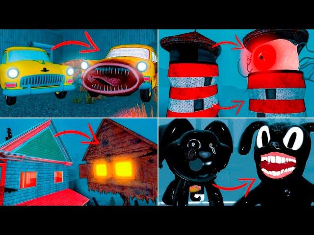 EVERYTHING TURNED INTO MONSTERS | SIREN HEAD, CAR EATER, HOUSE HEAD, GARTEN OF BANBAN, CARTOON DOG