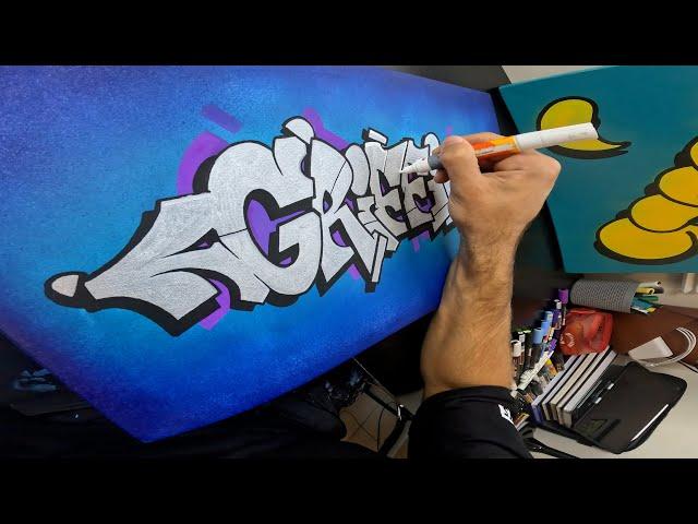 Painting 3 Graffiti Canvases (Full Process)