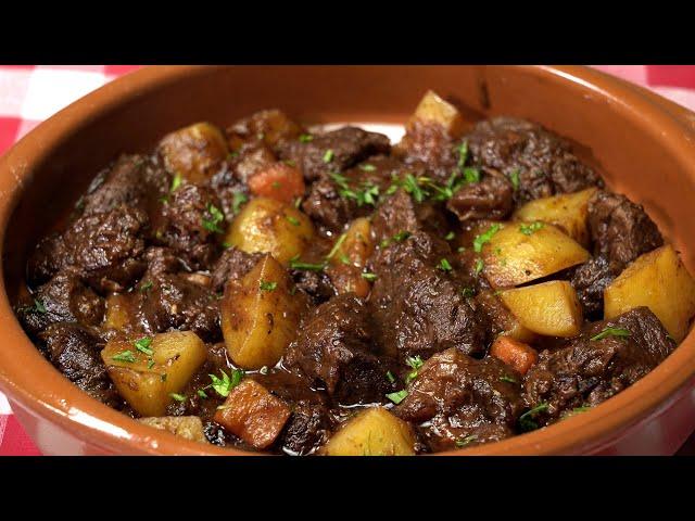 ¡La receta de estofado de carne de ternera de mi abuela!  ¡Esta comida es una MARAVILLA!