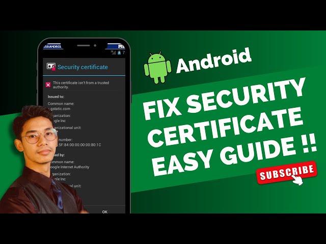 How to Fix Security Certificate Error Android !
