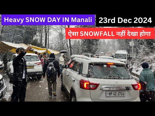 Heavy Snowfall today in Manali, Solang Valley | 23 December 2024