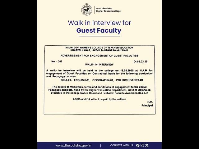 Guest Faculty || B.Ed College _ Kharabelanagar_BBSR 2025