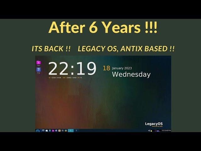 Legacy OS, AntiX Based !!! | Linux | First Look | The Linux Tube