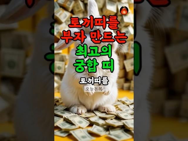 토끼띠 재물운 최강 궁합 띠 #띠별운세 #재물운 #토끼띠