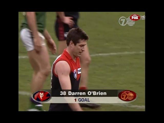 Darren O'Brien kicks his final goal for the Demons - Melbourne - 1997 Round 22 v Fremantle - AFL