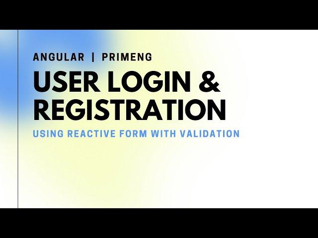 User Login and Register Form Full Video (Code Attatched) - Angular 16 | PrimeNG | Json Server