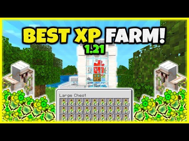 BEST XP FARM EVER!! (30 LEVELS/SECOND!) In Minecraft Bedrock And Java 1.21