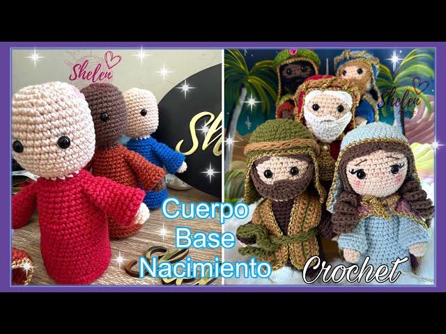 Cuerpo base para nacimiento Crochet Virgen María  17 cm 