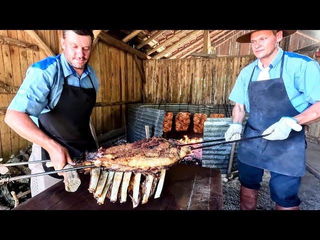 Great Barbecue in a Gaucho Traditions Center in Southern Brazil