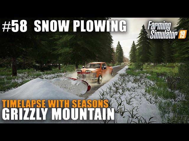 Grizzly Mountain Timelapse #58 Plowing Snow!!, Farming Simulator 19 Seasons