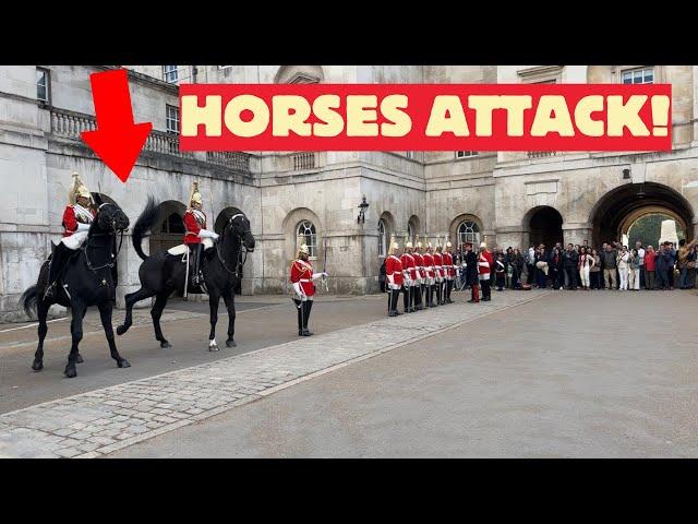 Terrifying Moment: Horses Attack During Guard Ceremony  - Watch the Shocking Scene!