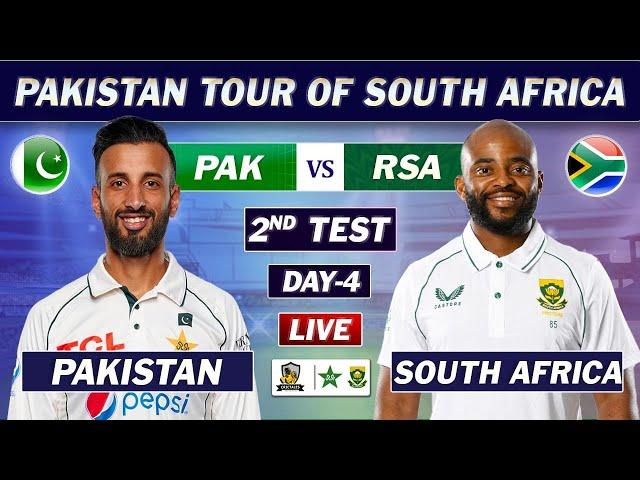 PAKISTAN vs SOUTH AFRICA 2nd TEST MATCH DAY 4 LIVE COMMENTARY | PAK vs SA TEST LIVE | SESSION 2