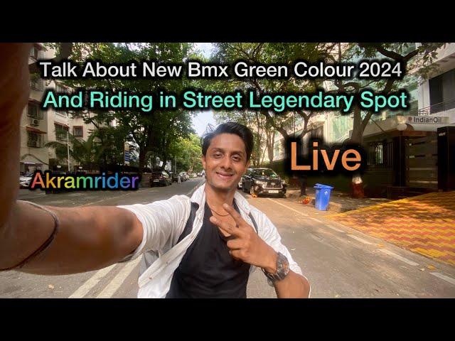 Happy To New Bmx Green Colour 2024 And Riding in StreetSpots Live: Akram Bmx Rider #bmxstreet