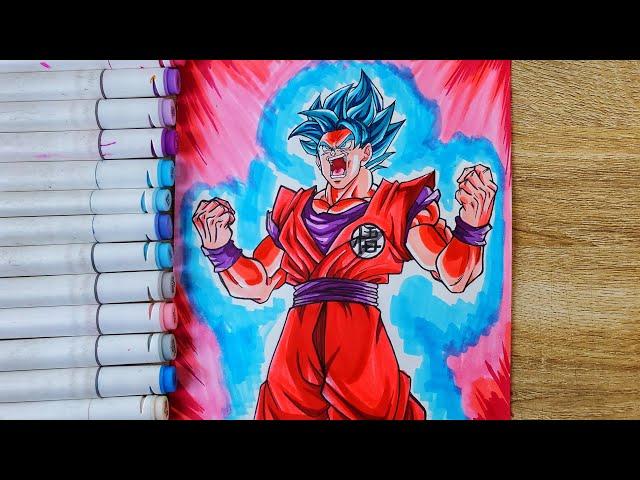 How to Draw Goku Super Saiyan blue kaioken x20[ DragonBall ]