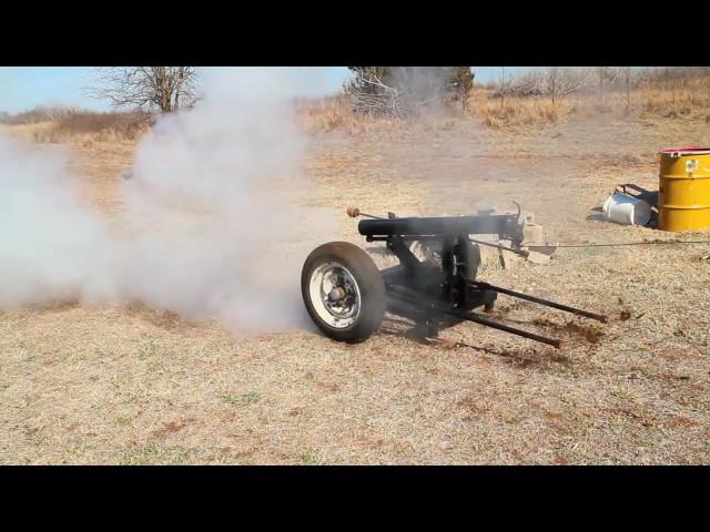 Maverick Black Powder Cannon rips hole through car.