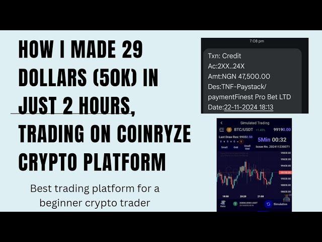 How I made 29 dollars in just 2 hours,  trading on COINRYZE | Full tutorial | Withdraw to your bank